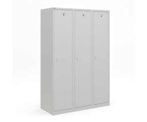Lockerkast voor garderobe met schoon- vuilverdeling - 3-deurs - 3 delig